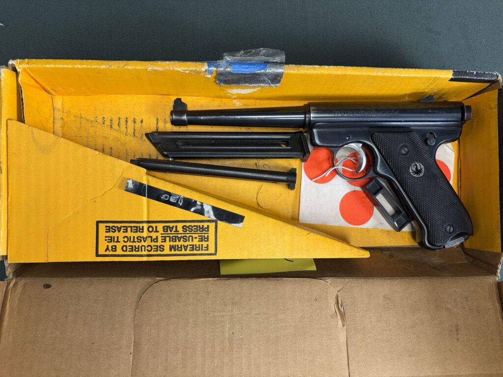 Ruger Standard Model .22 LR, ~1959–60, boxed + 3 mags