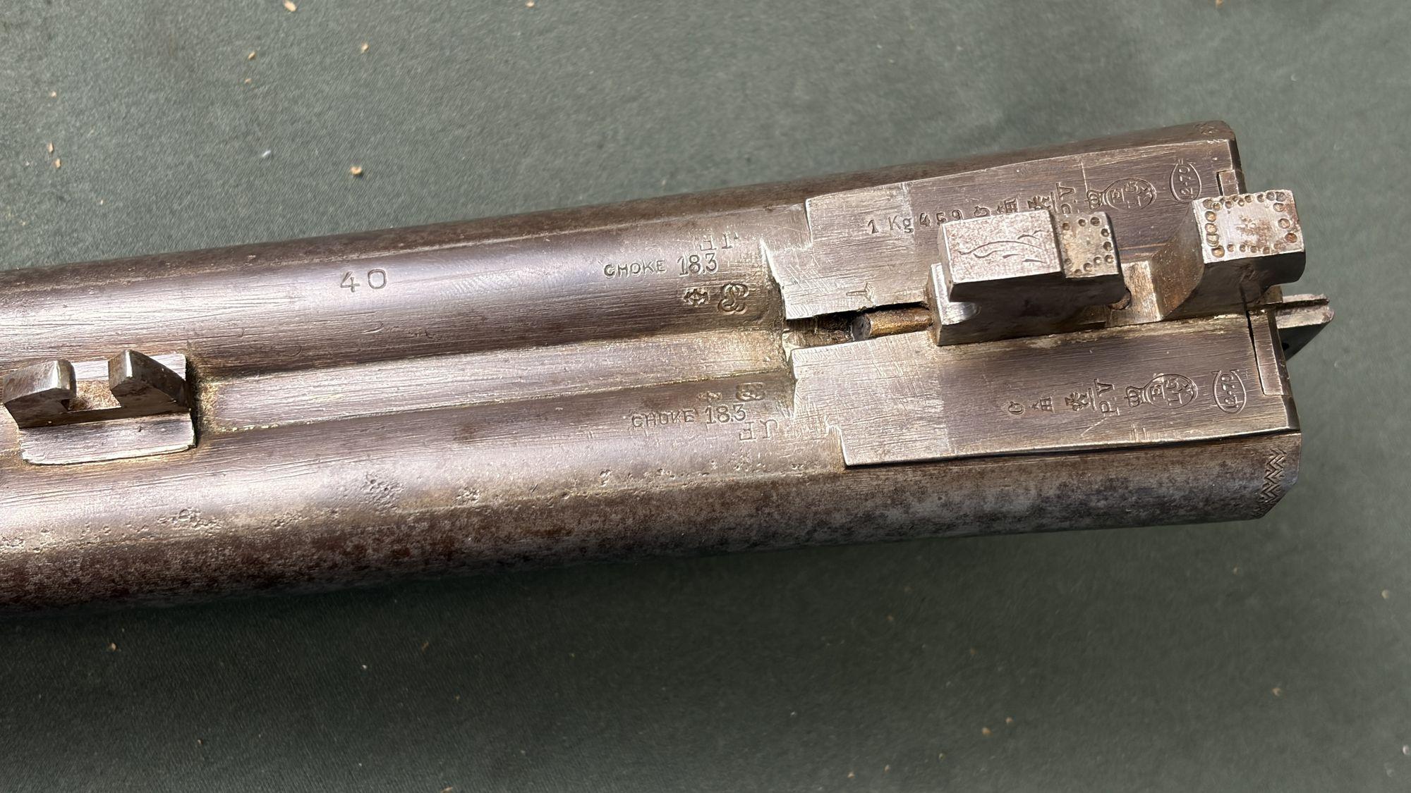 Belgian 12ga SxS Shotgun — Liège, Japanese Yokosuka Marked - Image 10