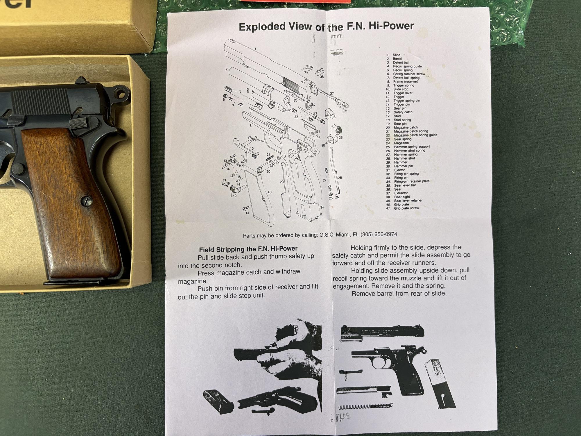1954 FN Browning Hi Power 9mm — Silesia Marked, All Matching, Boxed, Apparently Unfired - Image 4