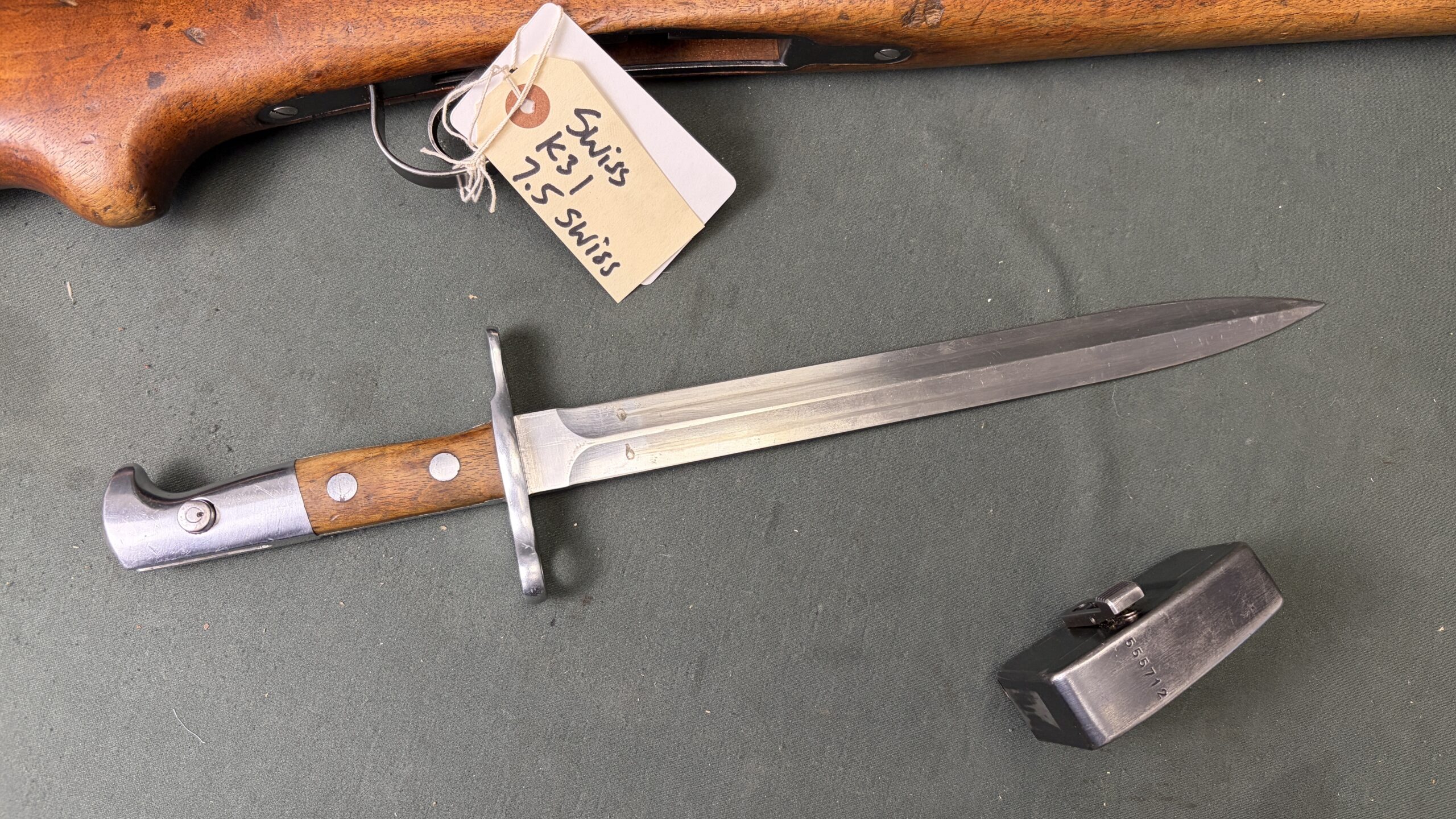 Swiss K31 7.5x55 All Matching Including Bayonet and Troop Tag - Image 10