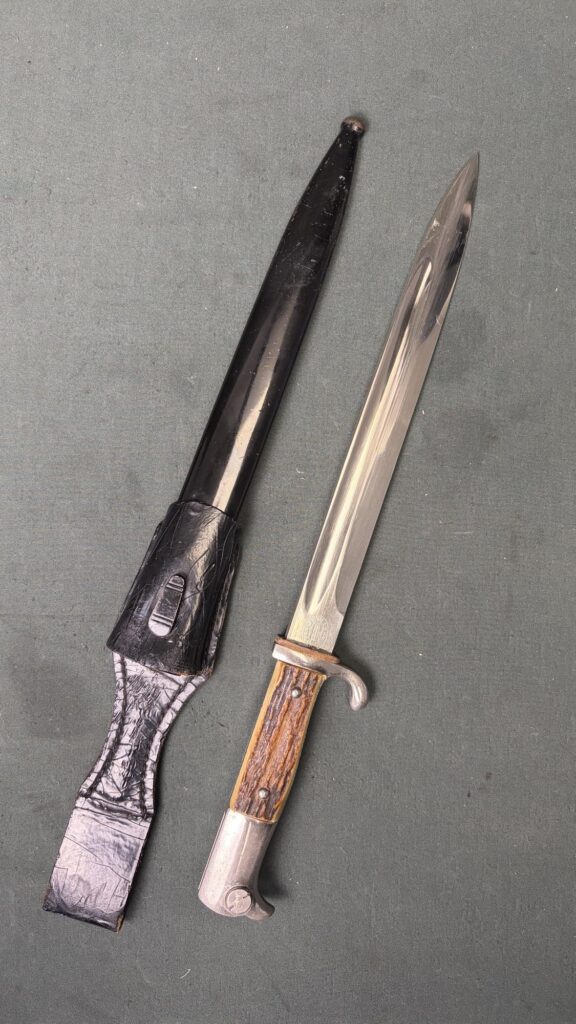 WWII German Army Dress Bayonet F.W. Höller Solingen Stag Grip with Frog