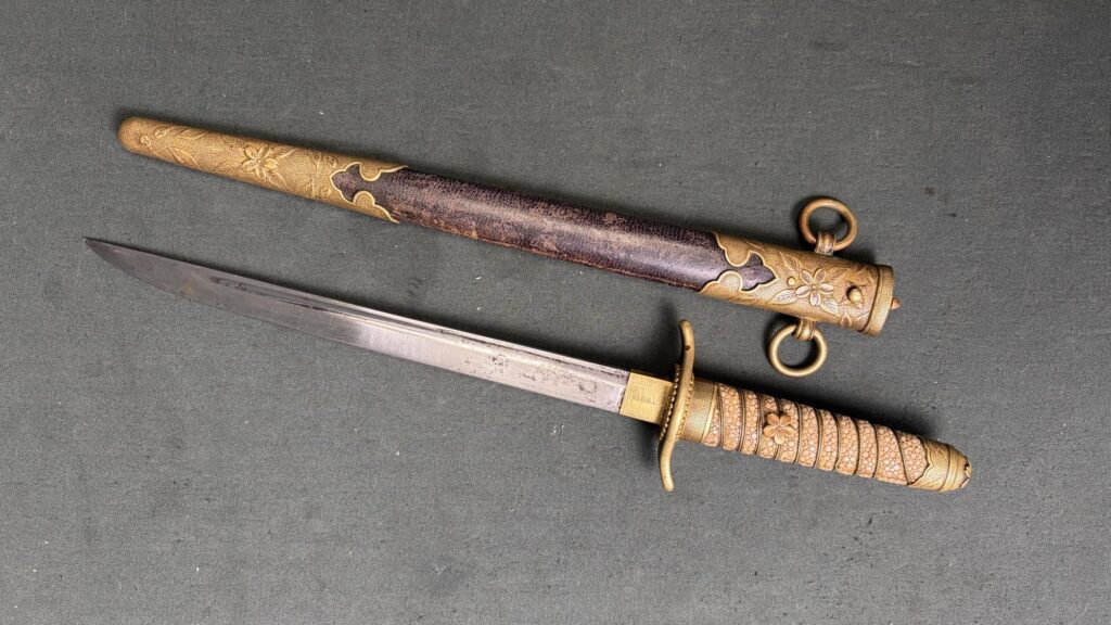 Imperial Japanese Navy 1883 Pattern Officer’s Dirk Samegawa Grip Gilt Fittings