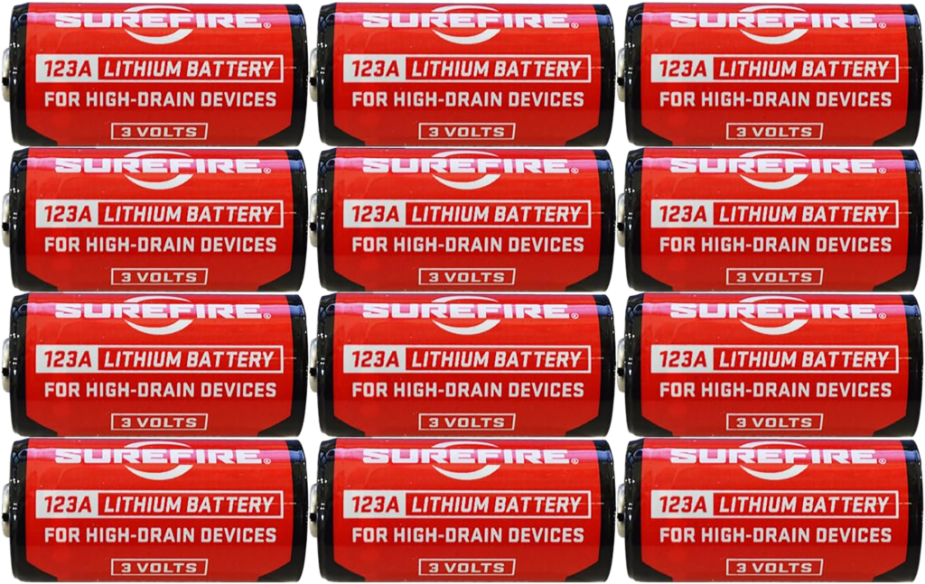 SureFire 123A Lithium Batteries – 12 Pack, 3.0V, 1,550 mAh, Clamshell