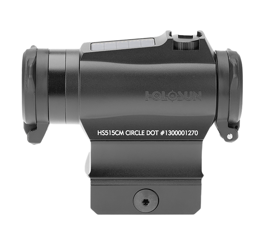 Holosun HS515CM Micro Red Dot – 2 MOA Dot/65 MOA Circle, Solar, QD Mount, Black