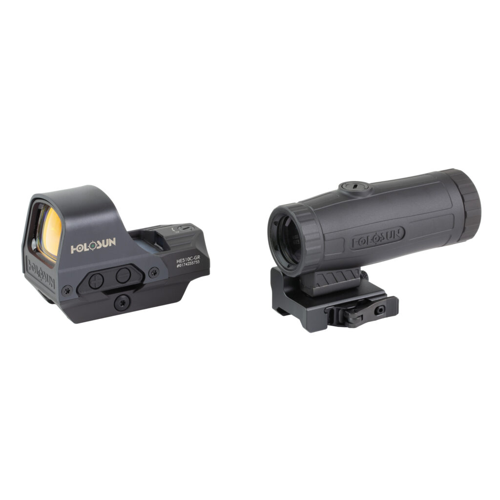 Holosun HE510C-GR+M3X Reflex Sight & HM3X Magnifier Combo – Green 2/65 MOA