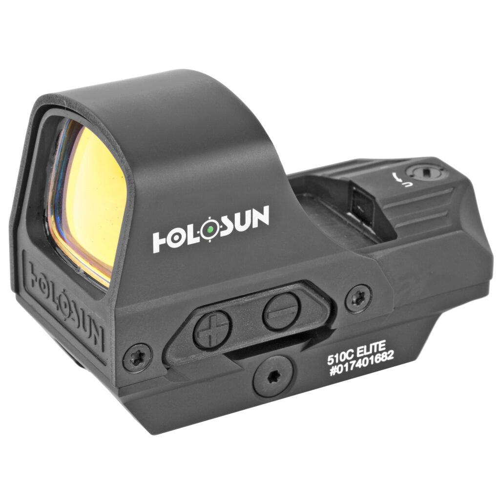 Holosun HE510C-GR Open Reflex – 2 MOA Green Dot/65 MOA Circle, Solar, Black
