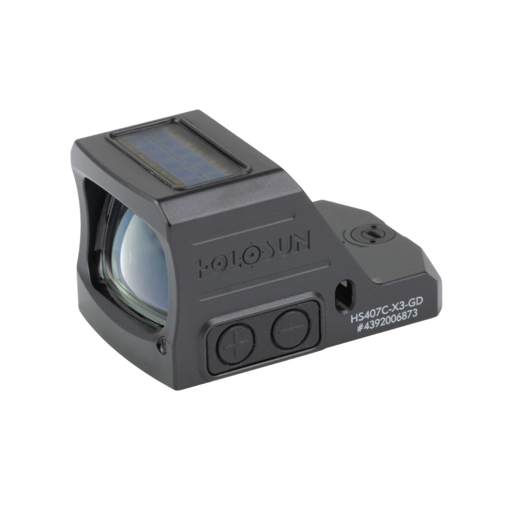 Holosun HS407C-X3-GD 407C X3 Open Pistol Sight – 2 MOA Gold Dot, RMR Footprint