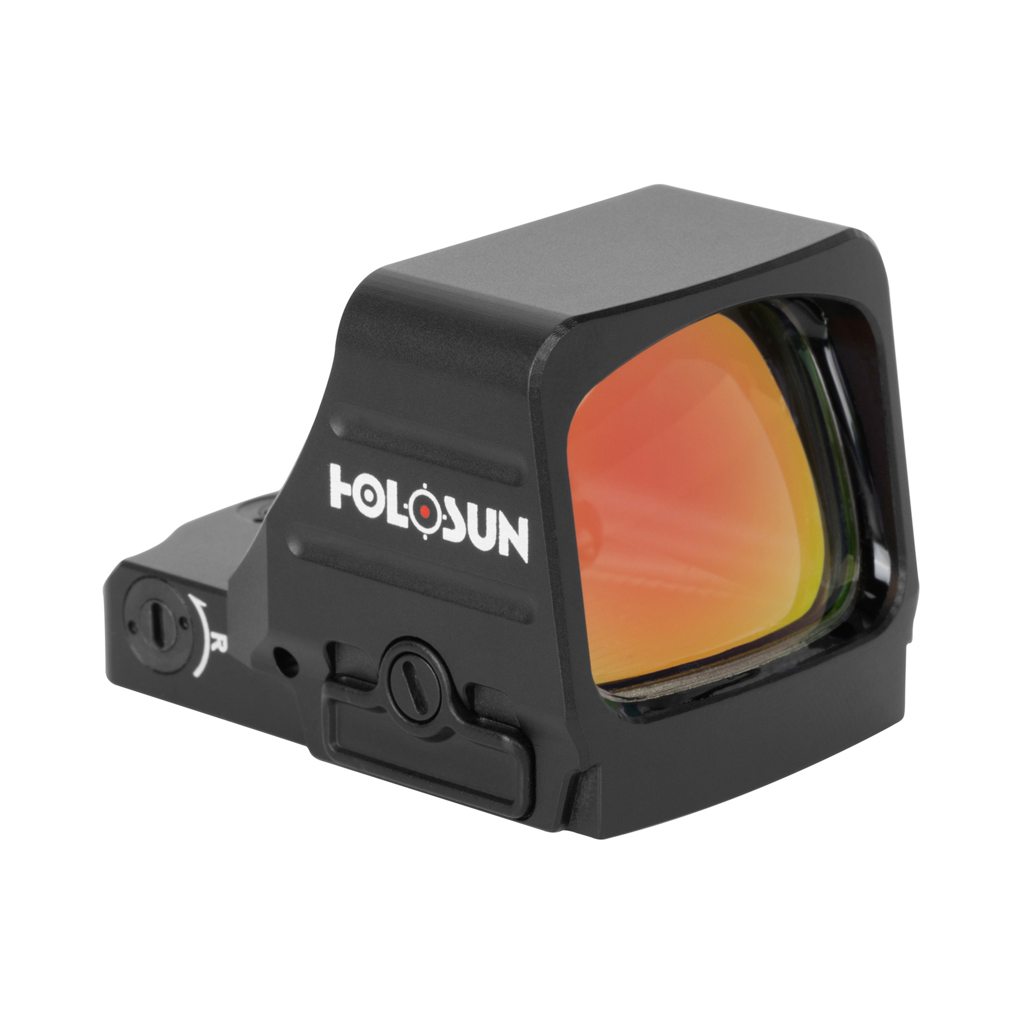 Holosun 407COMP, left side showing the side-loading battery tray