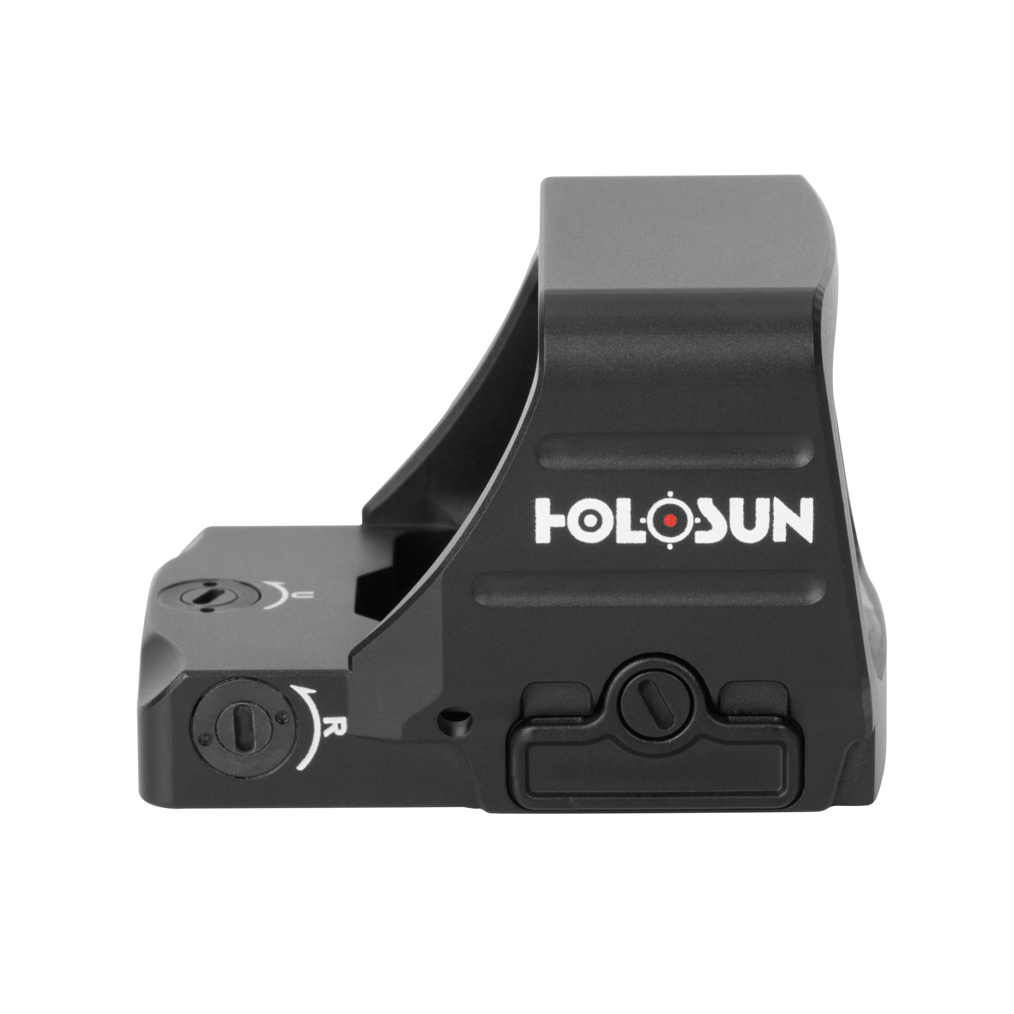 Holosun 507COMP, side profile showing the side battery tray