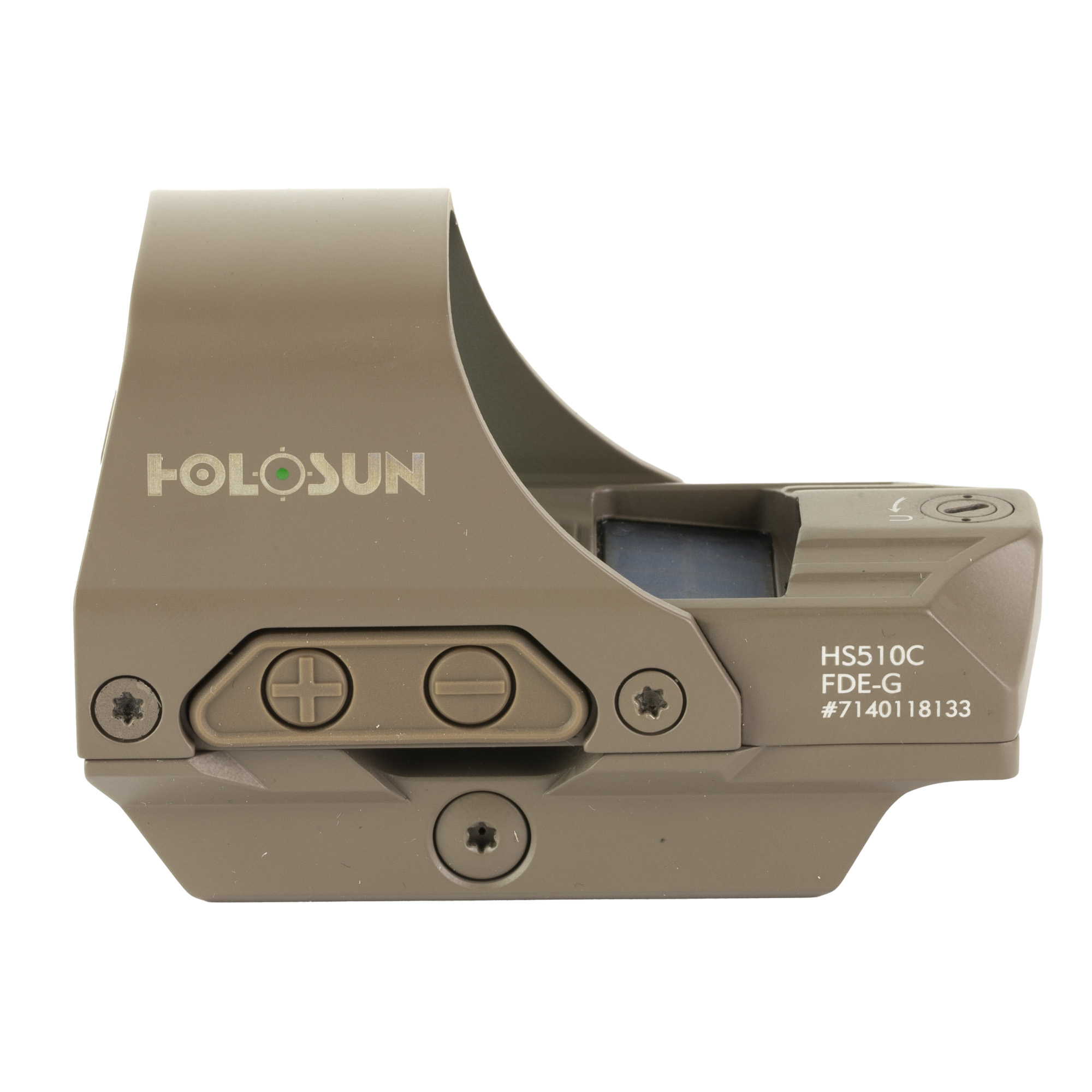 Holosun HS510C-GR-FDE Open Reflex – 2 MOA Green Dot/65 MOA Circle, Solar, FDE - Image 3