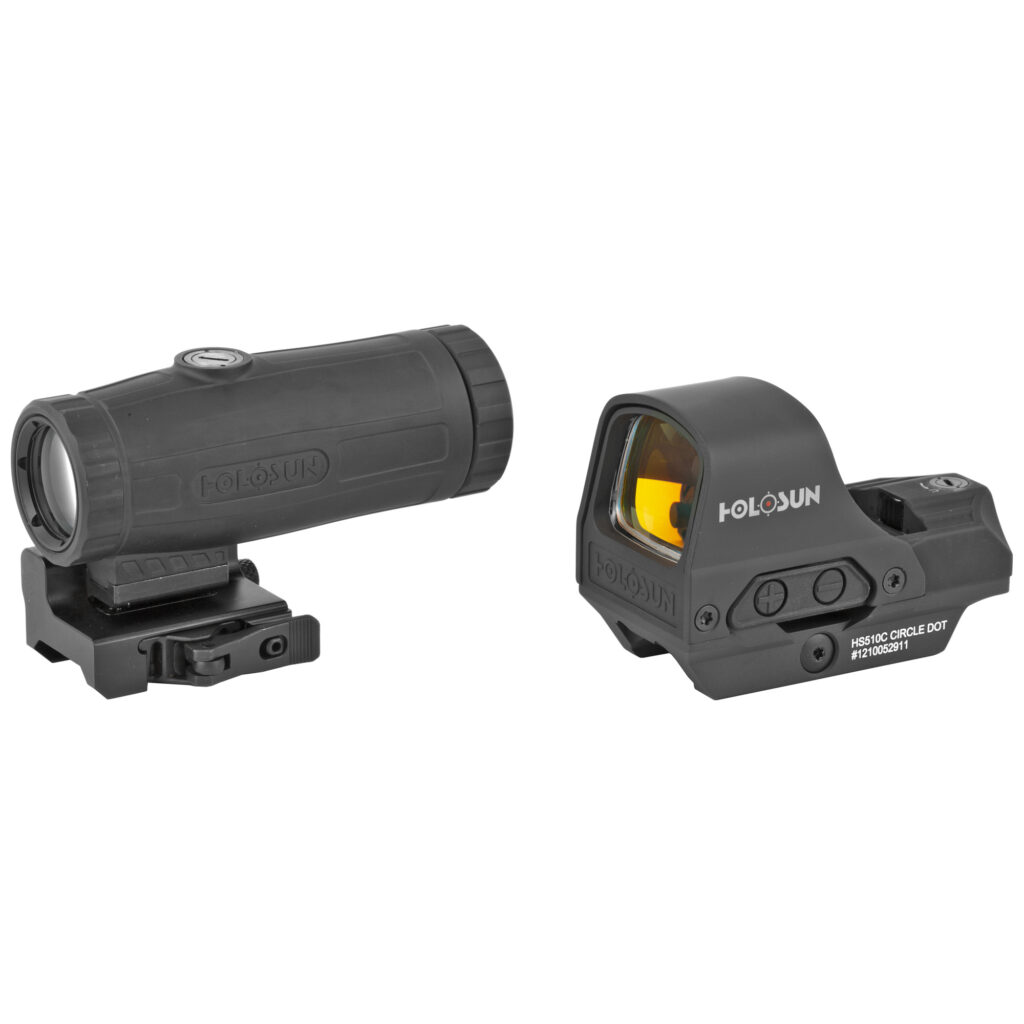 Holosun 510C+HM3X Combo – HS510C Red Dot Reflex Sight & HM3X 3x Magnifier, Black