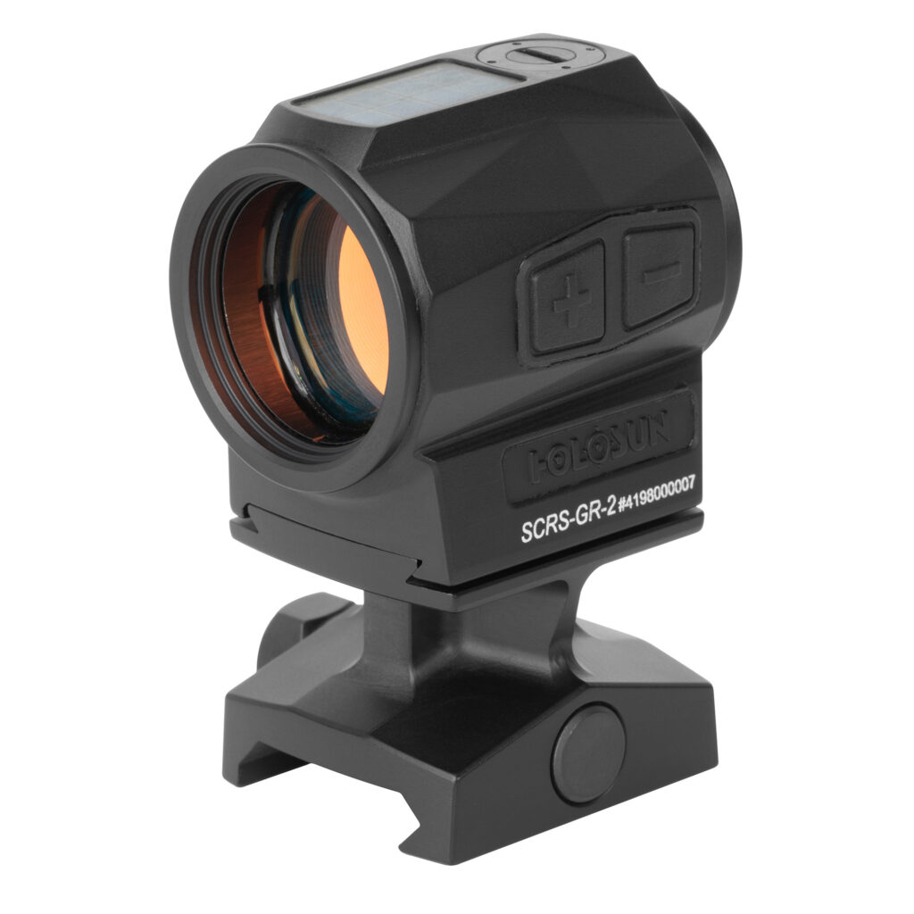 Holosun SCRS-GR-2 Solar Rifle Sight – 2 MOA Green Dot, Black