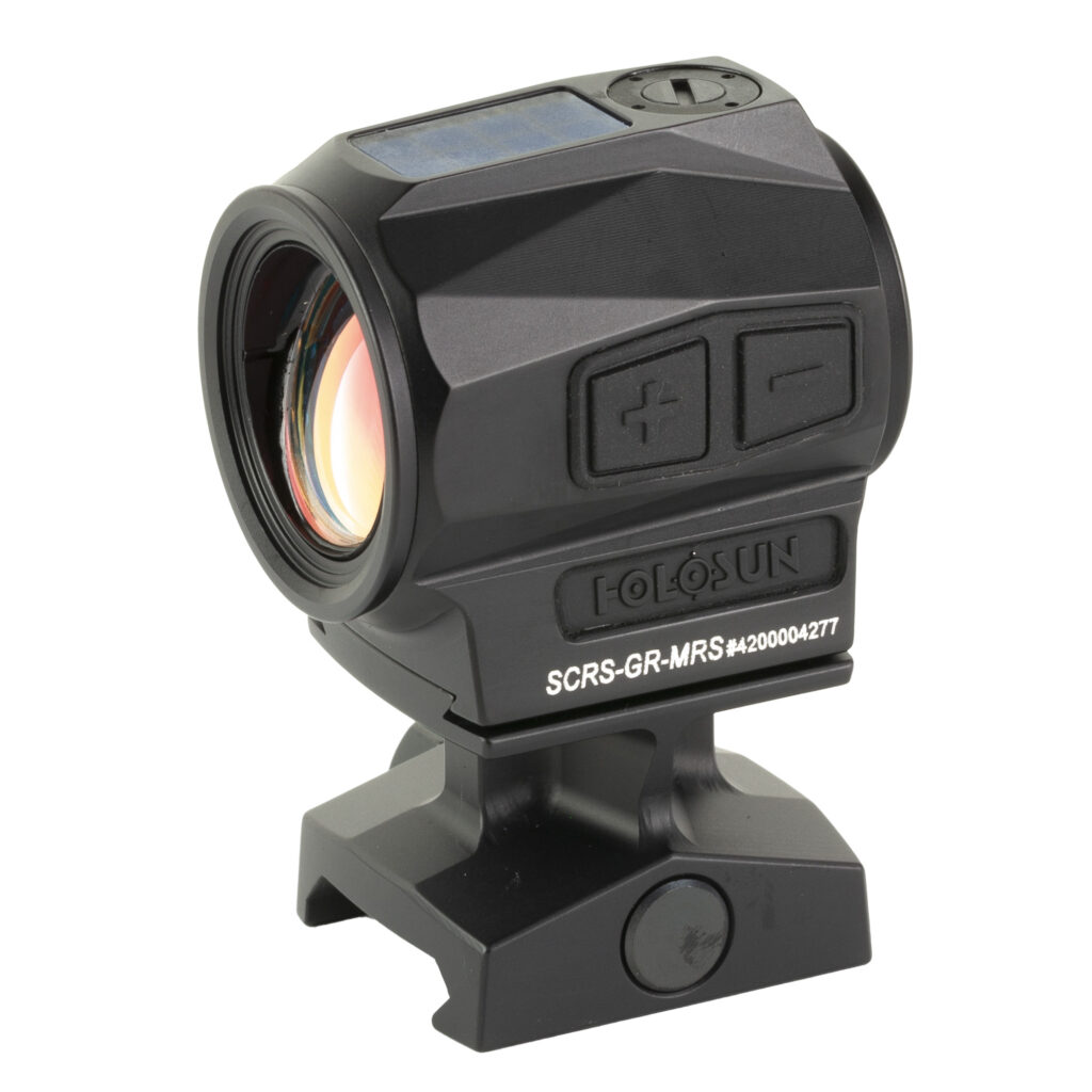 Holosun SCRS-GR-MRS Solar Rifle Sight – Green 2 MOA Dot/65 MOA Circle, Black