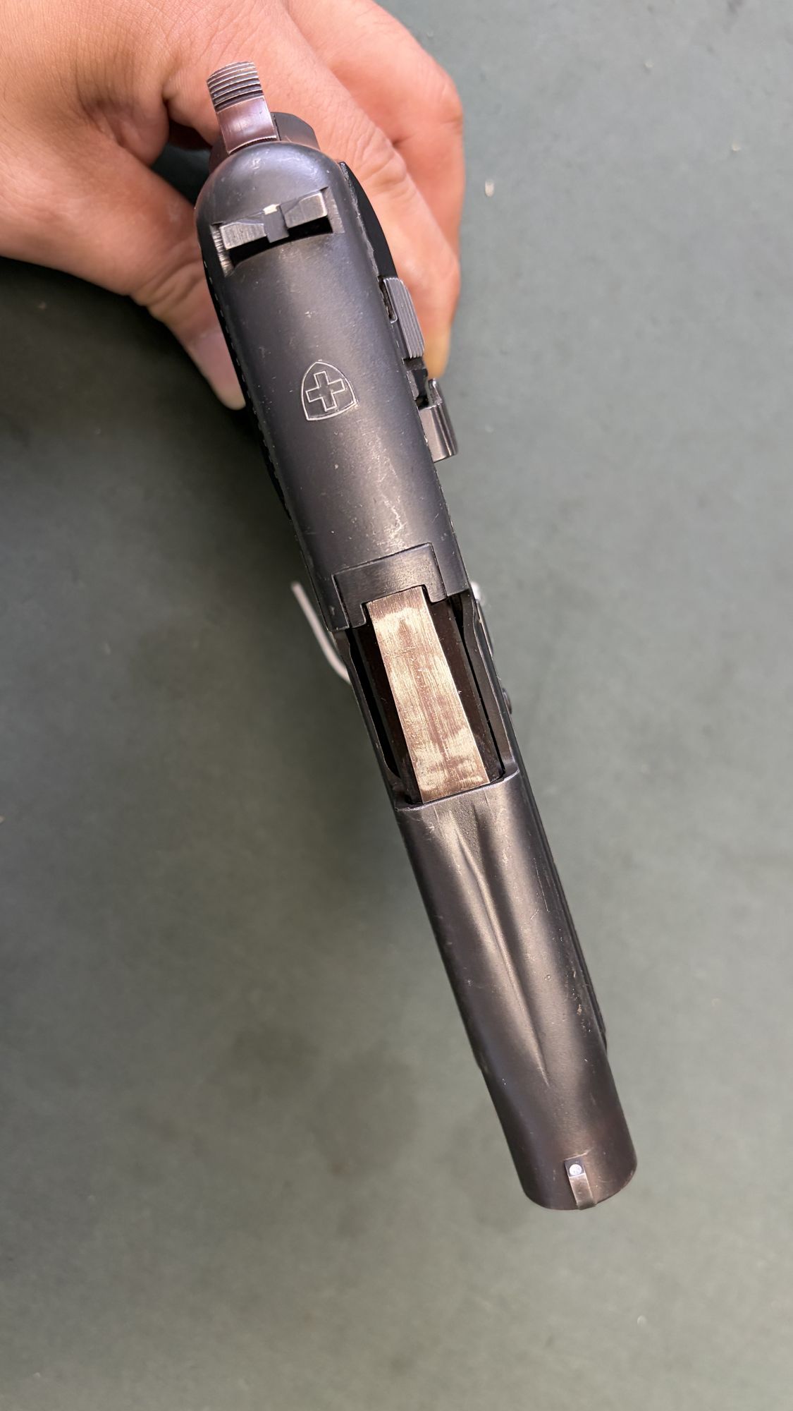SIG P75 P220 9mm Swiss Army Issue A-Prefix Matching with Swiss Crest (CA legal) - Image 5