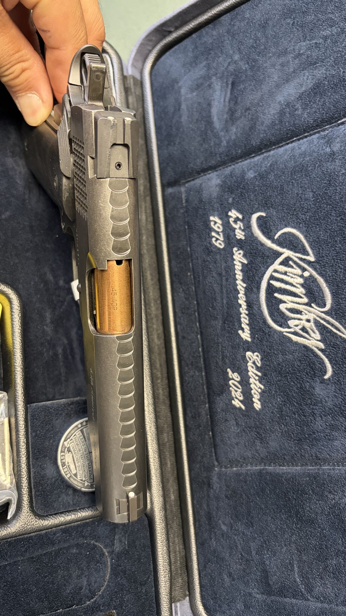 Kimber 45th Anniversary 1911 .45 ACP Unfired 1 of 2024 with Negrini Case - Image 6