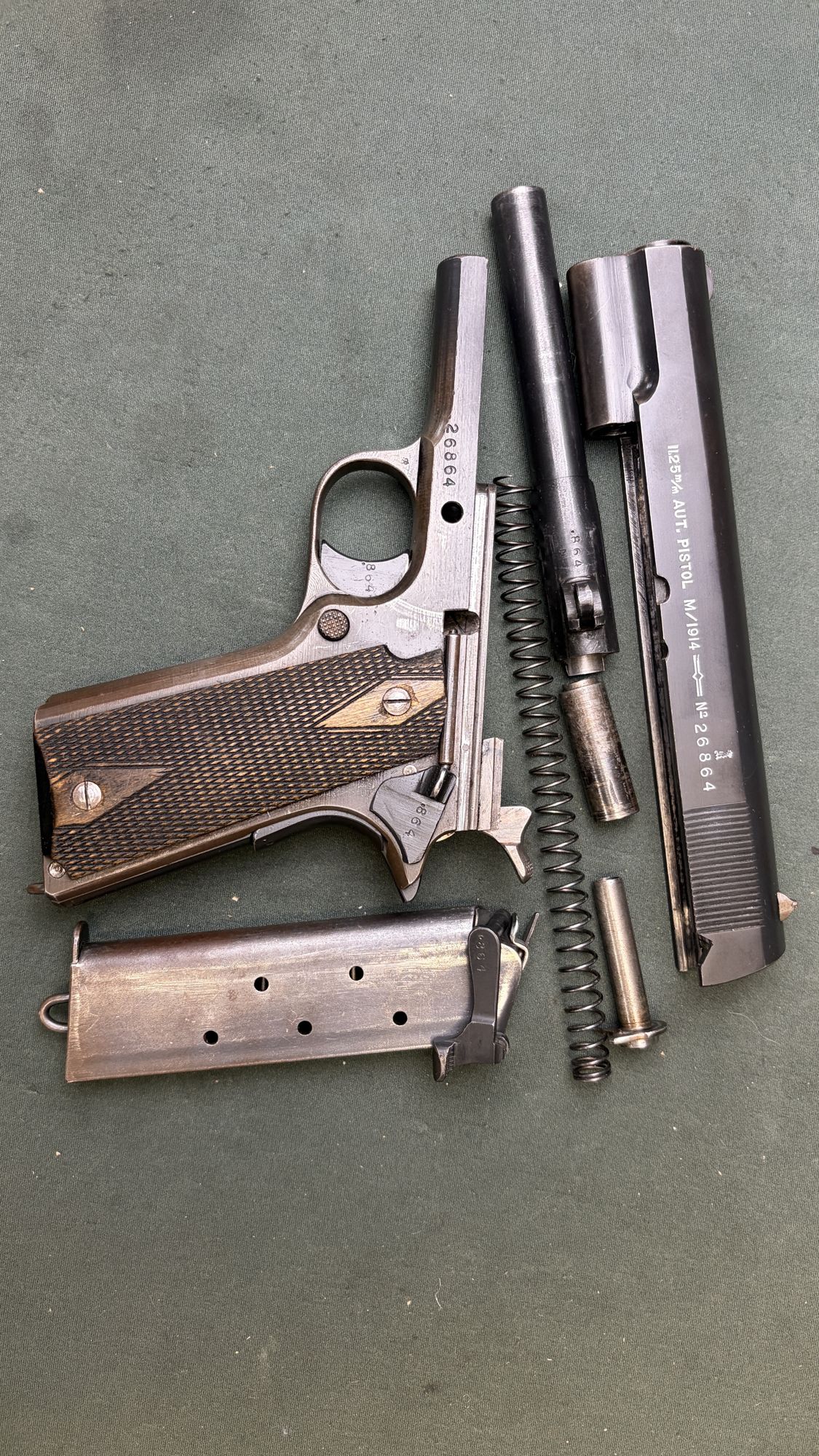 1942 Kongsberg M/1914 .45 ACP Matching with Signed Factory Archive Letter - Image 2