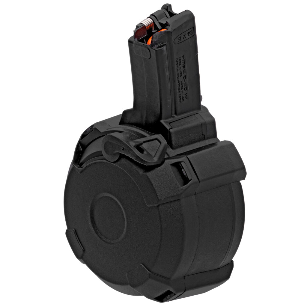 Magpul PMAG D-50 MP Drum – 50rd 9mm, HK94/MP5 Pattern, Black