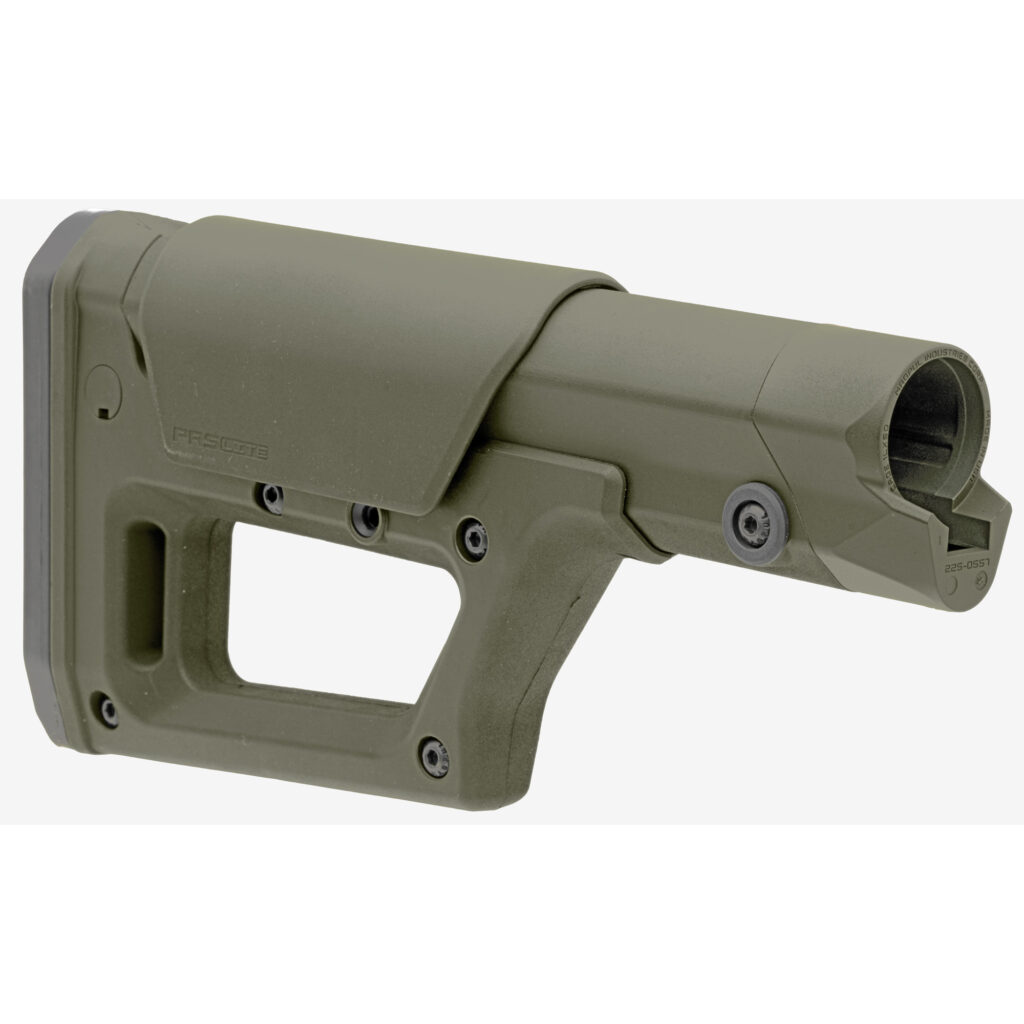 Magpul PRS Lite Stock – Adjustable LOP and Comb, Carbine/SR25/A5 Extensions, OD Green