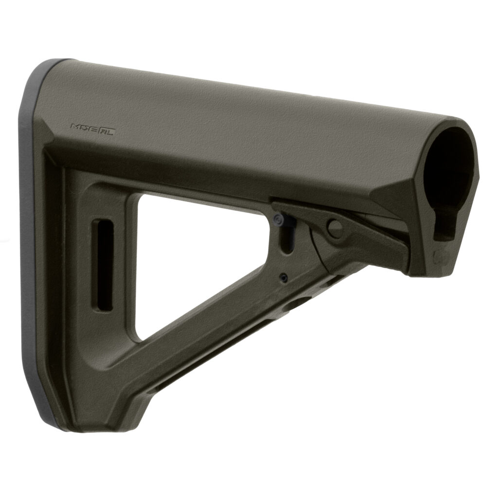 Magpul MOE RL Carbine Stock – Reversed Lever, Mil-Spec AR-15, OD Green