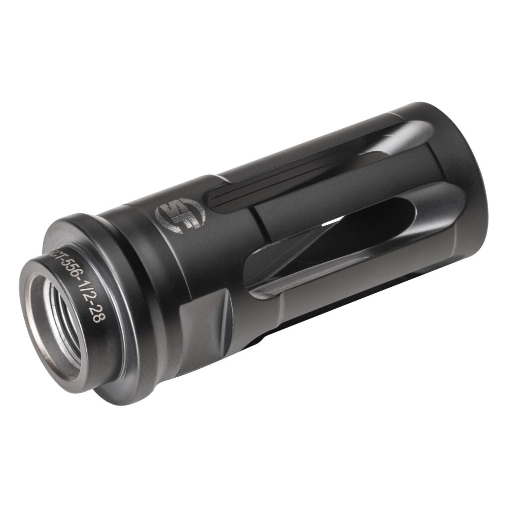 SureFire Closed-Tine Flash Hider – 5.56 NATO, 1/2×28, Black DLC Stainless Steel