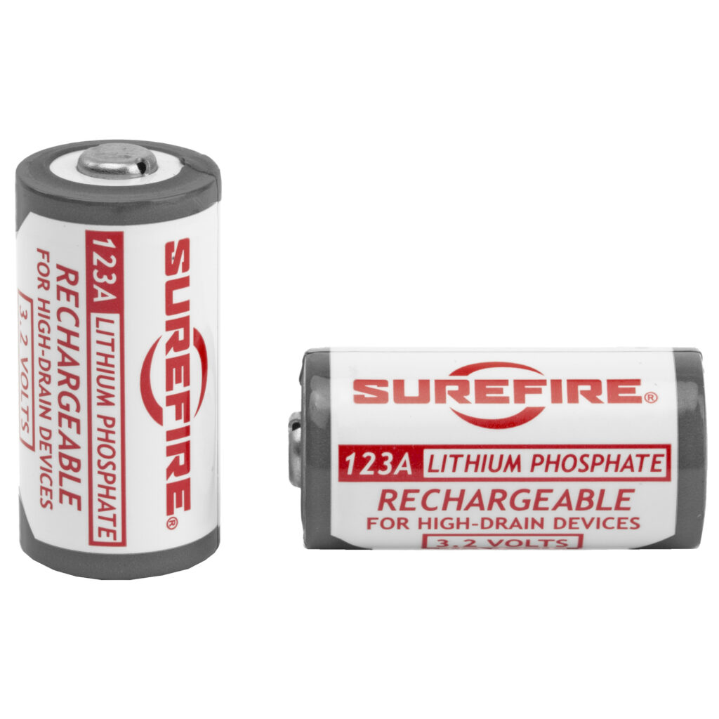 SureFire SFLFP123 Rechargeable LFP 123A Batteries – 3.2V 450 mAh, 2-Pack