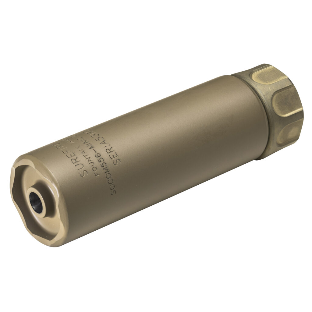 SureFire SOCOM Mini Gen 2 Suppressor – 5.56 NATO, 5.0″, SOCOM Fast-Attach, Dark Earth