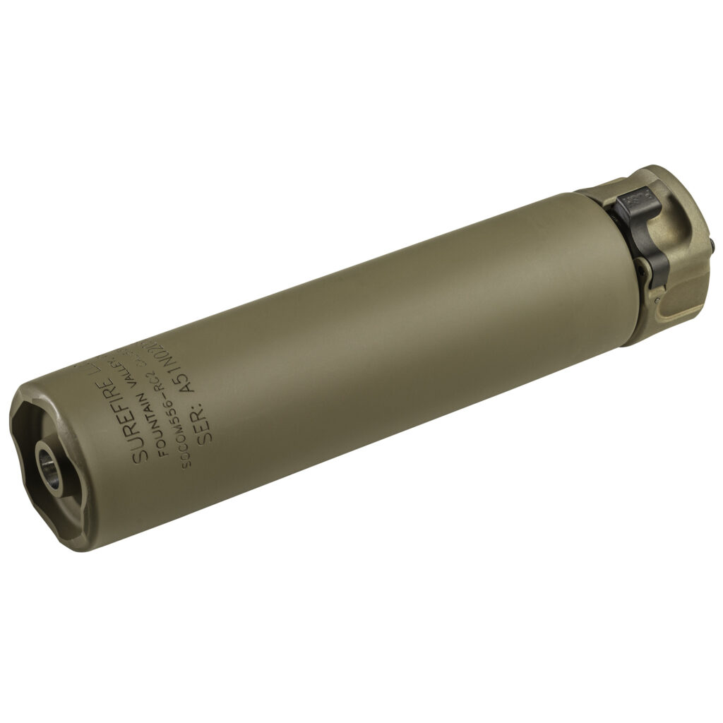 SureFire SOCOM RC2 Gen 2 Suppressor – 5.56 NATO, 6.4″, SOCOM Fast-Attach, Dark Earth