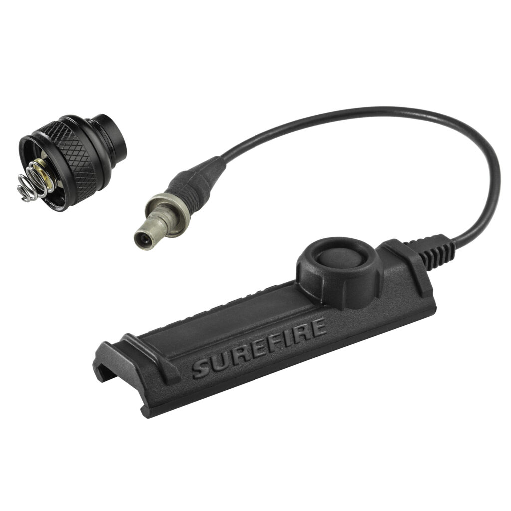 SureFire UE-SR07 Scout Light Rear Cap Assembly with SR07 Rail Tape Switch – M6XX Series, Black