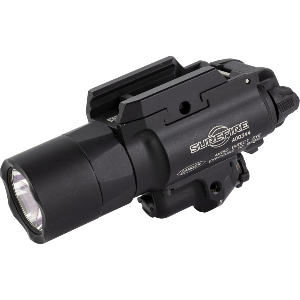 SureFire X400 Turbo Weapon Light with Red Laser – 650 Lumens, 66,000 Candela, Black
