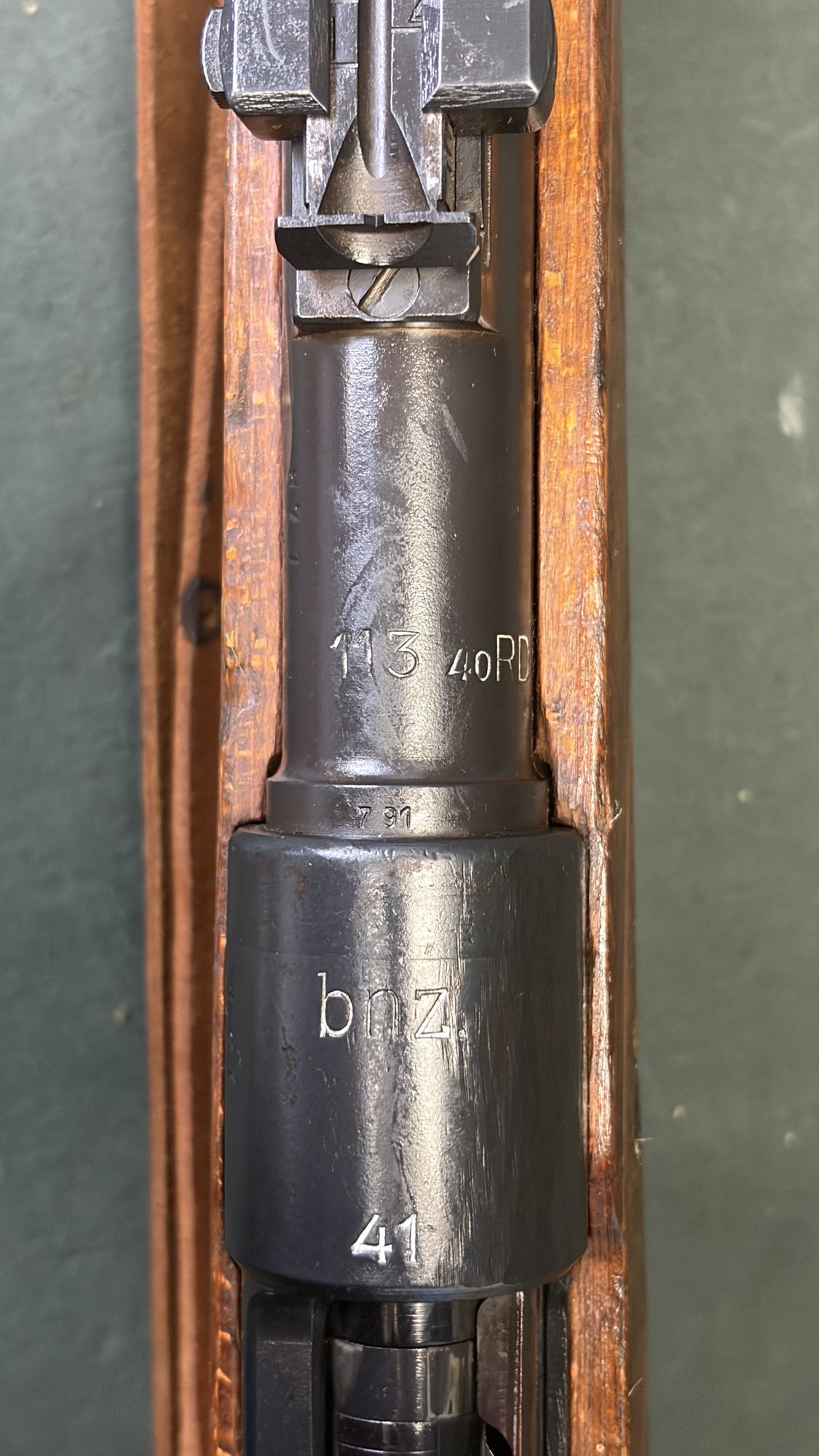 1941 bnz Steyr K98k 8mm Mauser Complete with Sight Hood Cleaning Kit and Sling - Image 7