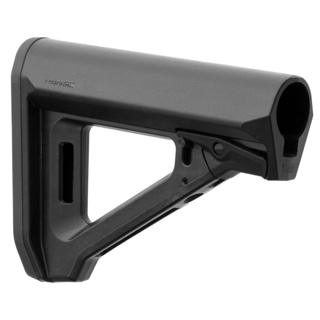 Magpul MOE RL Carbine Stock – Reversed Lever, Mil-Spec AR-15, Black