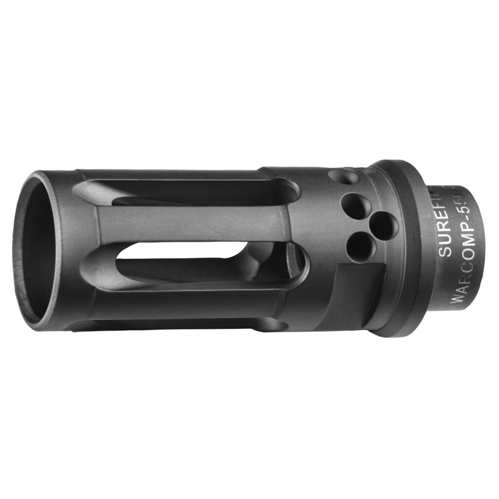 SureFire WarComp Closed-Tine Flash Hider/Suppressor Adapter – 5.56mm, 1/2×28, Black